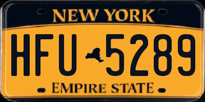NY license plate HFU5289