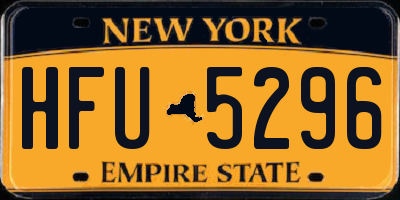 NY license plate HFU5296