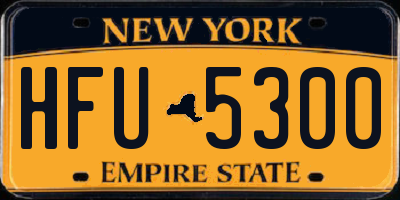 NY license plate HFU5300