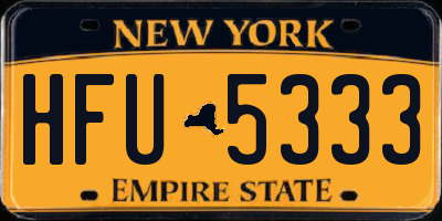 NY license plate HFU5333