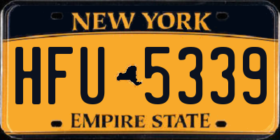 NY license plate HFU5339