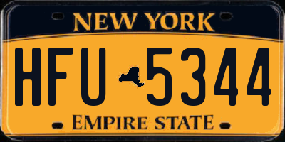 NY license plate HFU5344