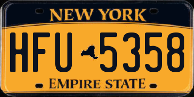 NY license plate HFU5358