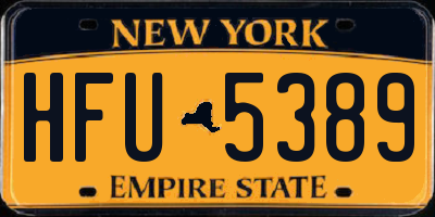 NY license plate HFU5389