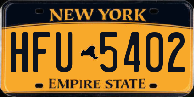 NY license plate HFU5402