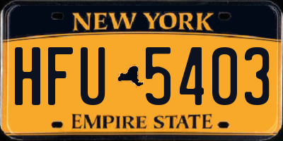 NY license plate HFU5403