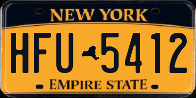 NY license plate HFU5412