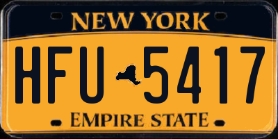 NY license plate HFU5417