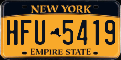 NY license plate HFU5419