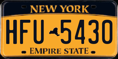 NY license plate HFU5430