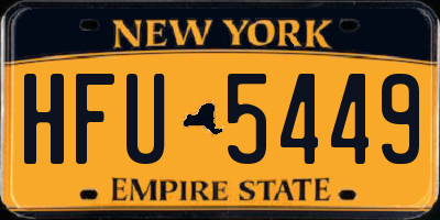 NY license plate HFU5449