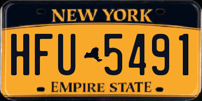NY license plate HFU5491