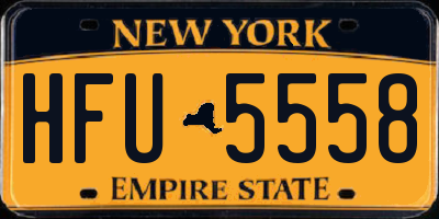 NY license plate HFU5558