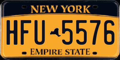NY license plate HFU5576
