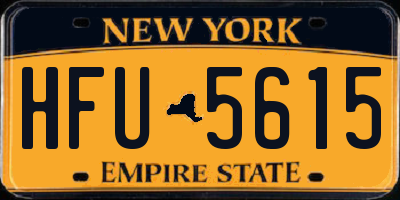 NY license plate HFU5615