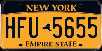 NY license plate HFU5655