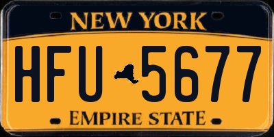 NY license plate HFU5677