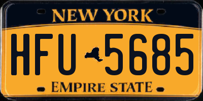 NY license plate HFU5685