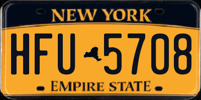 NY license plate HFU5708