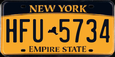 NY license plate HFU5734