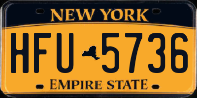 NY license plate HFU5736