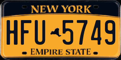 NY license plate HFU5749