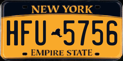 NY license plate HFU5756