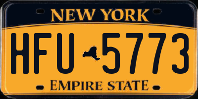 NY license plate HFU5773