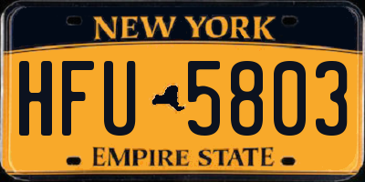 NY license plate HFU5803