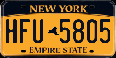 NY license plate HFU5805