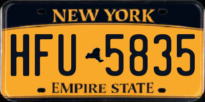 NY license plate HFU5835