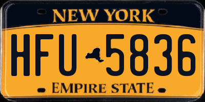 NY license plate HFU5836