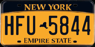 NY license plate HFU5844