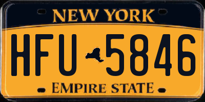 NY license plate HFU5846