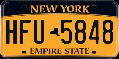 NY license plate HFU5848