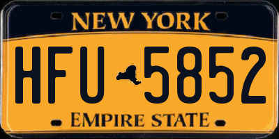 NY license plate HFU5852