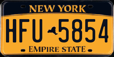 NY license plate HFU5854