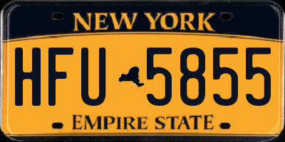 NY license plate HFU5855