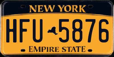NY license plate HFU5876