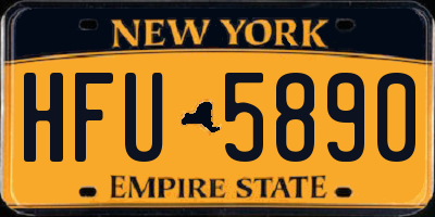 NY license plate HFU5890