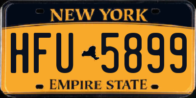 NY license plate HFU5899