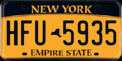 NY license plate HFU5935