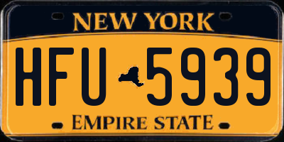 NY license plate HFU5939