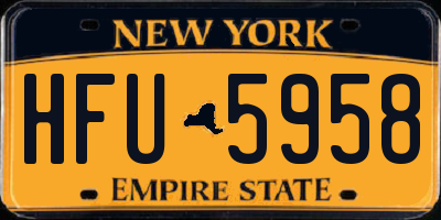 NY license plate HFU5958