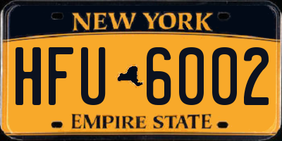 NY license plate HFU6002