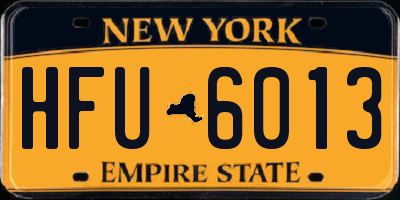 NY license plate HFU6013