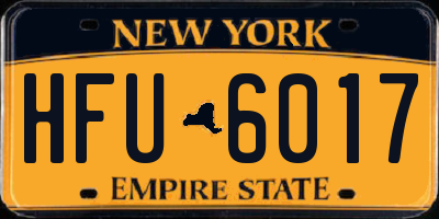 NY license plate HFU6017