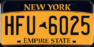 NY license plate HFU6025