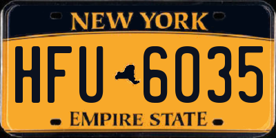 NY license plate HFU6035