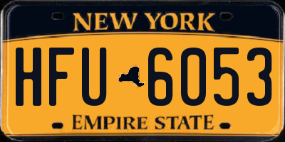 NY license plate HFU6053